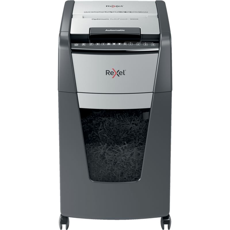Rexel Aktenvernichter Optimum 300X P4/4x26/300 Blatt/60l/Klamm/Kred/
