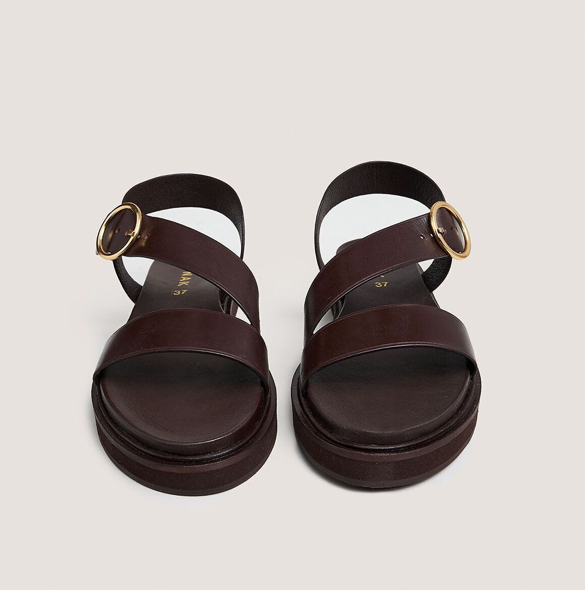 JONAK Sandales plates en cuir Wash
