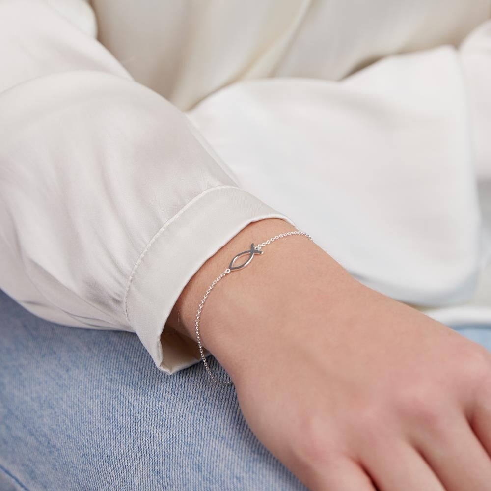 lanii 925 Silberarmband mit Ichthysanhänger silber