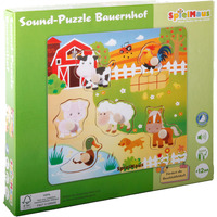 Sound Holzpuzzle Bauernhof, 6-teilig, mit Sound holz