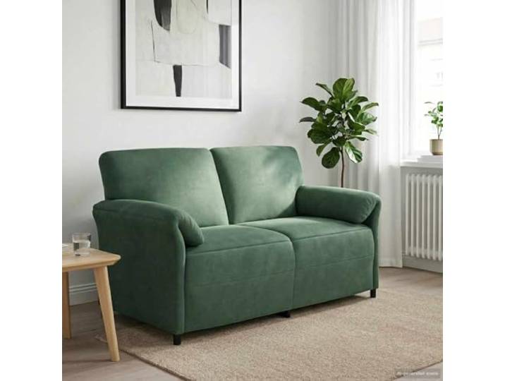 YUTAASU 2-Sitzer Sofa Meergrün 158 cm Samt Robuster Metallrahmen, Schaumpolster, Geschwungene Armlehnen, Pflegeleicht