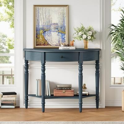 GREATPLANINC Half Moon Console Table Entryway Side Table