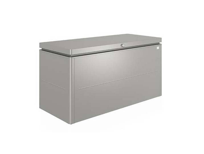 Kissenbox, Grau, Metall, 160x83.5x70 cm, Qualität aus Österreich, Deckel aufklappbar, absperrbar, integrierte Durchlüftung, wartungsfrei, regenwasserdicht, Gartenzubehör, Gartenbox
