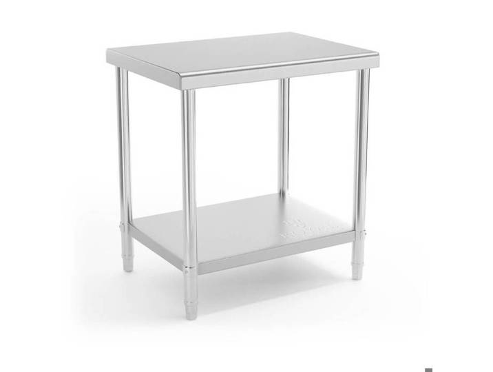 Table de travail - ROYAL CATERING - RCAT-80/60-N - 80 x 60 cm - Charge 190 kg - Inox