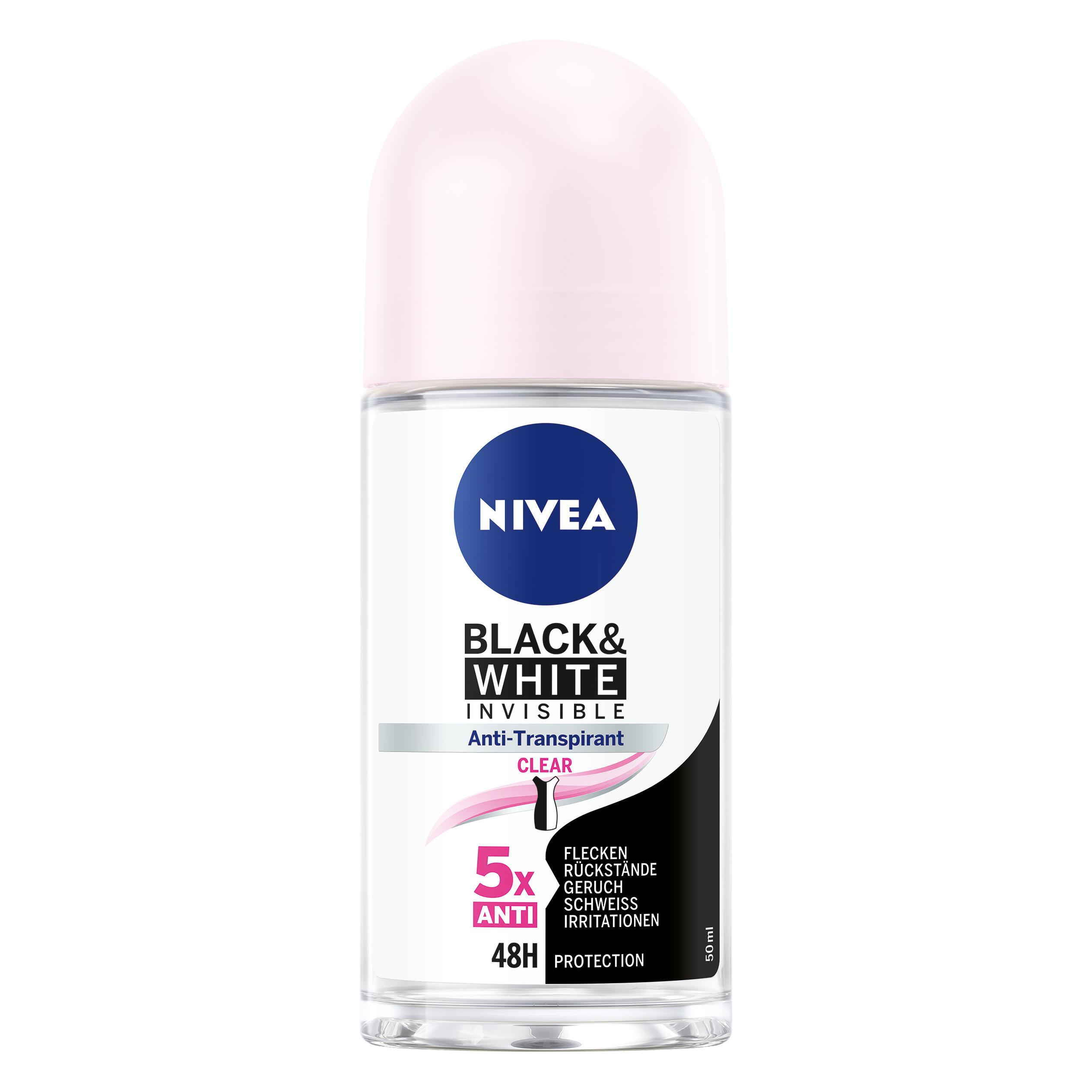 Nivea Black & White Invisible Clear Roll-on (Roll-on, 50 ml) (82240)
