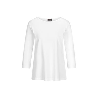 Kurzarmshirt GOLDNER "Basic Shirt mit U-Boot-Ausschnitt", Damen, Gr. 50, weiß (cremeweiß), Obermaterial: 100% Baumwolle CO., Modisch, U-Boot-Ausschnitt, Shirts, U-Boot-Ausschnitt