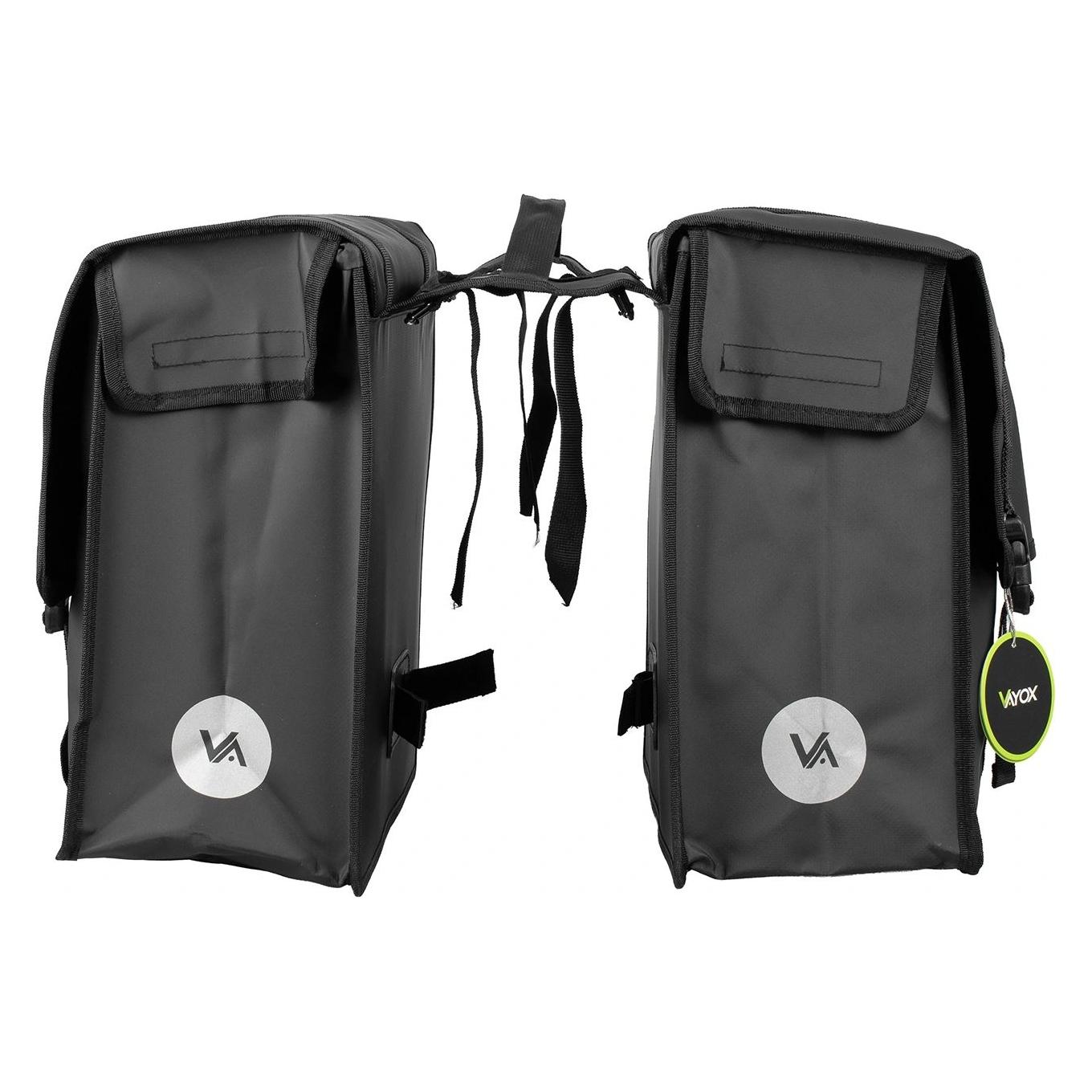 Vayox Sakwa rowerowa na bagażnik PVC podwójna z uchwytem czarna 40L VA0446 (40 l, Gepäckträgertasche) (72076941)
