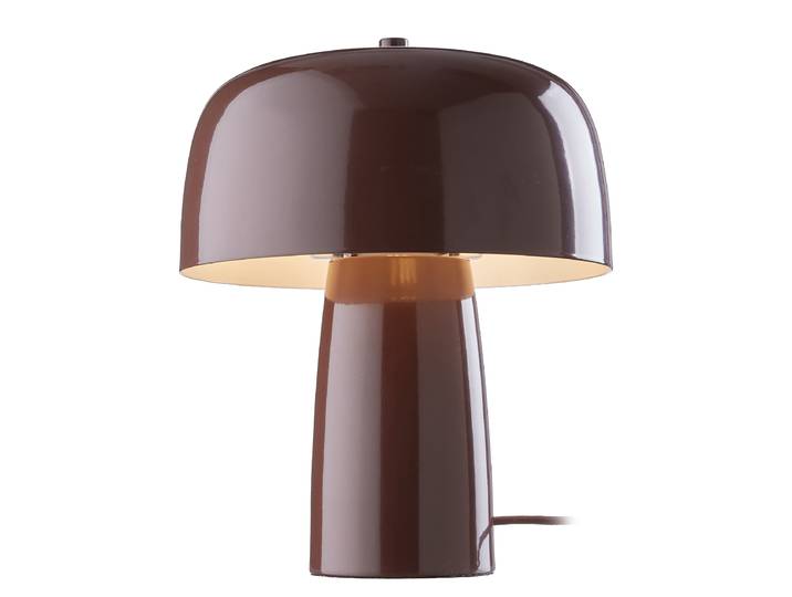 Tischleuchte LOOMY Ø 20cm Braun/Braun Stahl E27