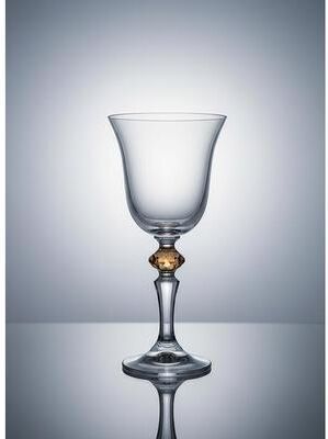 Vivience Set of 6 Water Glasses, with Amber Diamond on Stem