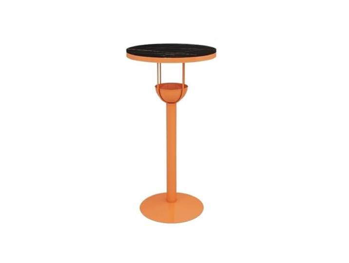 Bartisch Orange Rock Platte Eisen Stehtisch Home Balkon Freizeit Runder High Top Pub Tisch for Milch Tee Shop, Coffee Shop(Groß)