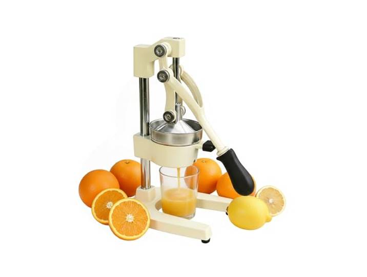 Relaxdays Saftpresse, manuelle Orangenpresse, Eisen & Edelstahl, HBT 39,5 x 18,5 x 27,5 cm, Hebel-Zitruspresse, Farbwahl
