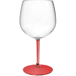 MONOUSO - Kelchglas Balloon Mehrweg Durable aus TT Fuß Rot 580ml (1 Stück)