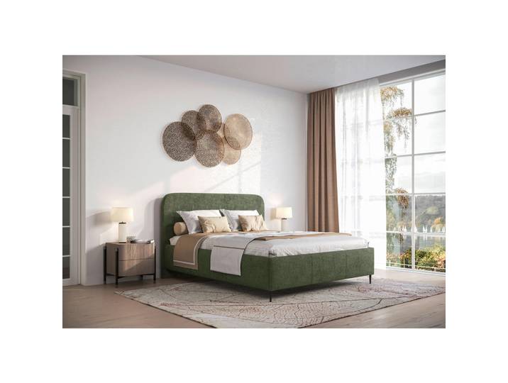 Livetastic Polsterbett, Dunkelgrün, Metall, 140x200 cm, Bettkasten, Lattenrost, gepolstertes Kopfteil, Schlafzimmer, Betten, Polsterbetten