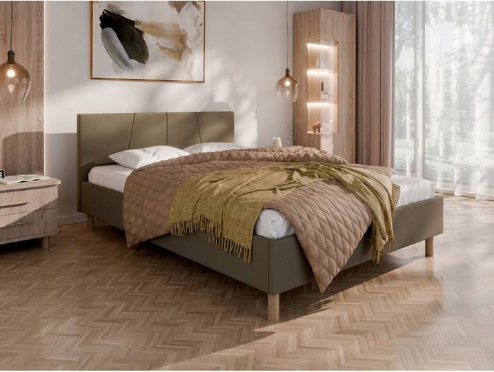 Homesy Polsterbett ALMORE Elegantes Polsterbett für modernen Wohnstil