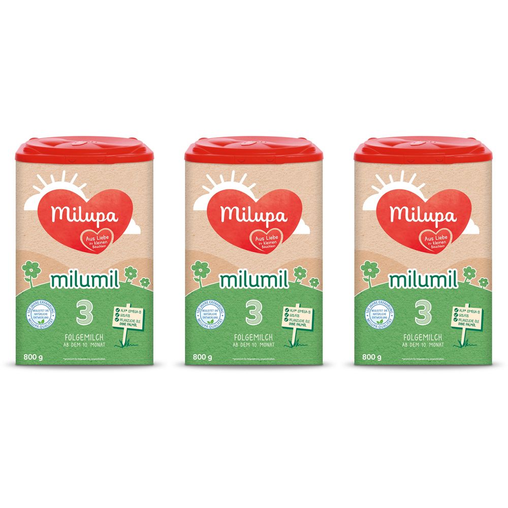 3x Milupa Milumil 3 3x800 g Pulver