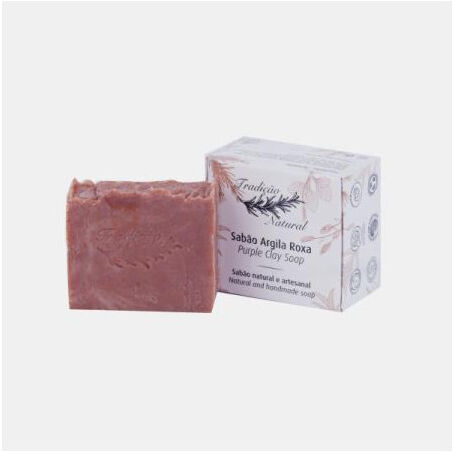TRADIÇÃO NATURAL SABONETE ARTESANAL 100% NATURAL ARGILA ROXA 100g