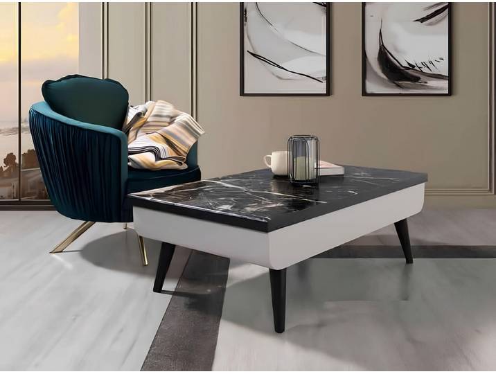 JVmoebel Couchtisch Italienischer grauer Holz-Beistelltisch mit elegantem Design (Packung), Made in Europa