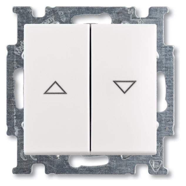 ABB basic55 Jalousietaster mit Verriegelung, mattweiss, 10A, 1 Modul (2CHP971413A1082)