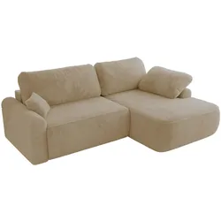 ECKSCHLAFSOFA CUBO L Creme Plüsch - rechts