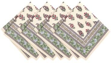 Threadmade Nomad Harvest Block Print Napkins, Set of 4