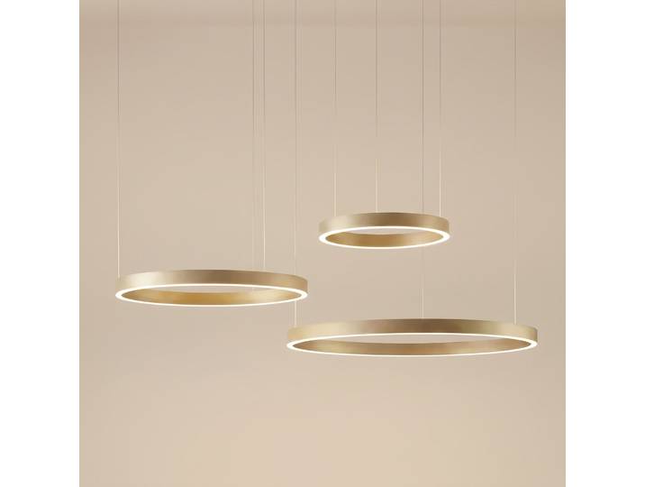 Suspension LED Aureon, dorée, Ø 80 cm, à intensité variable, CCT - Quitani - Salon / séjour - Moderne - Aluminium - Multi-ampoules