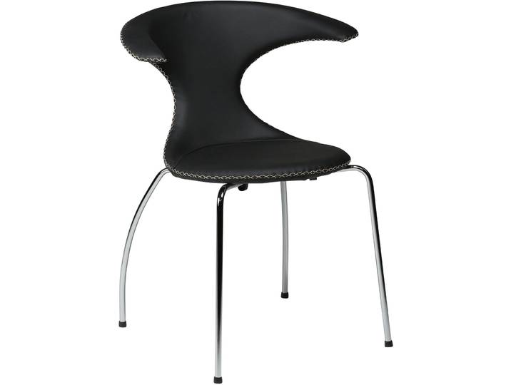 DAN-FORM Stuhl 4er-Set Flair schwarz/chrom Leder