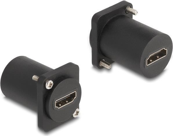 Delock D-type module HDMI 8K 60Hz connector vrouwelijk naar connector vrouwelijk met schroeven zwart