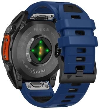 Uplifted Goods Soft Silicone Quick Fit Smartwatch Band blue Black 26mm