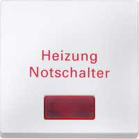 Wippe für Heiz-Not-Aus-Schalter mit rotem Kontrollfenster, 1-fach, Thermoplast weiß (matt), Retail