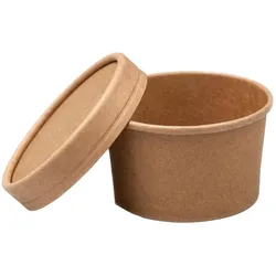 VEPATIM 250x Dressingbecher Saucenbecher inkl. Deckel aus Kraftpapier FSCR  60ml