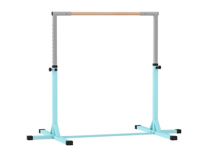 Homcom Gymnastik-Turnreck Stahl Buchenholz Hellblau, Metall, massiv, 121x194 cm, unisex, Freizeit & Co, Gartenspielzeug