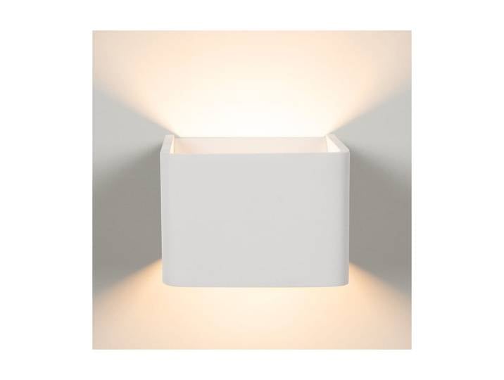 Applique murale rectangulaire en métal blanc, 10 x 10 cm