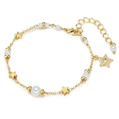 Gliederarmband LULU & JANE "LJ117", gelbgold, Armbänder, Damen, Metall, Gliederarmband, Metall-Legierung