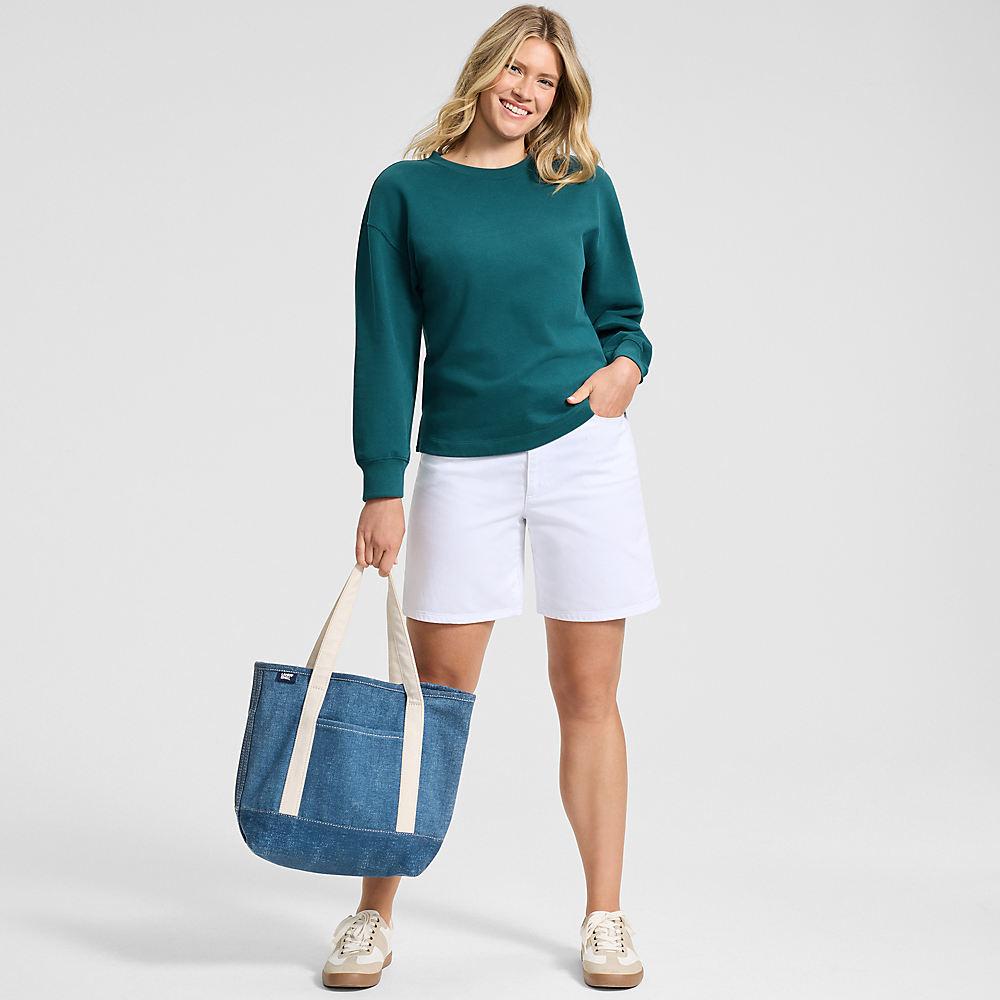 Leichtes Sweatshirt in Petite-Größe, Damen, size: petite, Grün, Baumwolle, by Lands' End