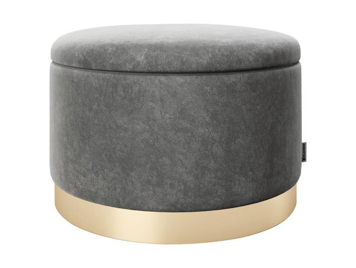 Playboy Hocker Playboy, Anthrazit, Uni, rund, 55x35x55 cm, Stauraum, Wohnzimmer, Hocker, Sitzhocker
