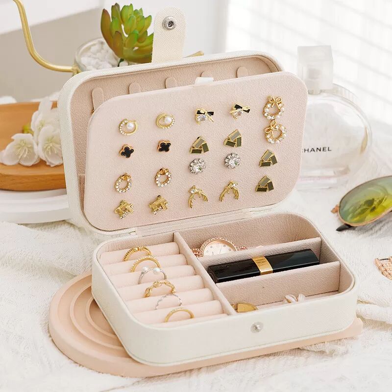 INF Coffret à bijoux – Solution de rangement élégante pour boucles d'oreilles, bagues et colliers Blanc