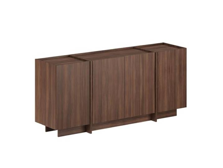 Moderner Konsolentisch, Milano Walnut, 180 x 80 x 45 cm 100% melaminbeschichtete Spanplatte, 18 mm dick Soft-Close-Scharniere, mehrere Regale, stilvoll & funktional für Zuhause & Büro