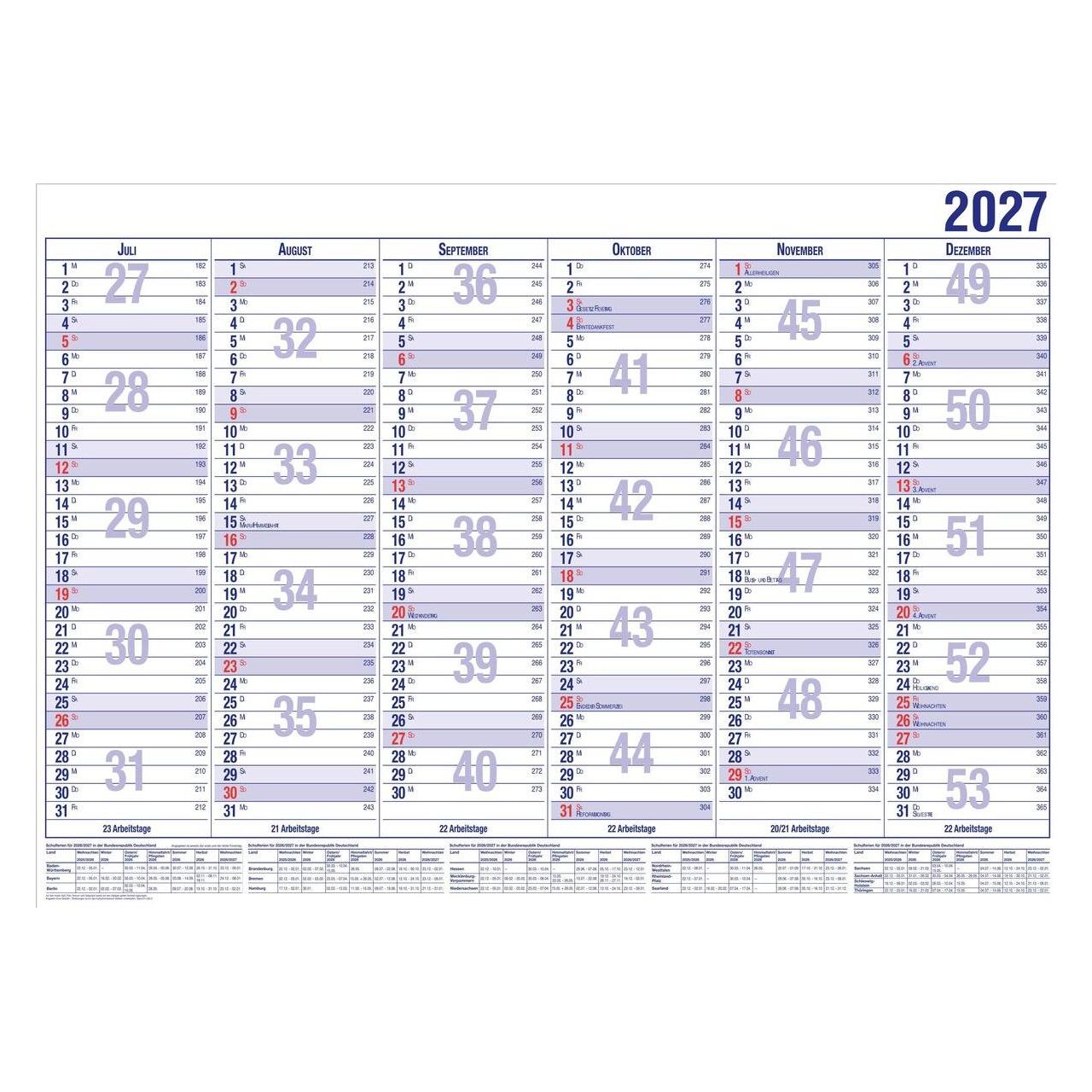 Güss Tafelkalender A5 12 Monate Kalendarium 2025 (A5) (22000)