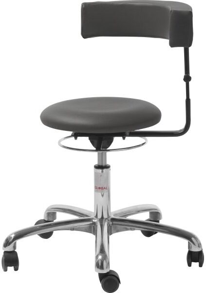 Global Saturn Plus Stol, Mørkegrå, K.Læder, 45-58 Cm, Alu