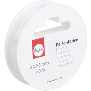Rayher Nylonfaden 8900400, auf Spule, weiß, Ø 0,35 mm x 50 m, reißfest, Tragkraft bis 1 kg