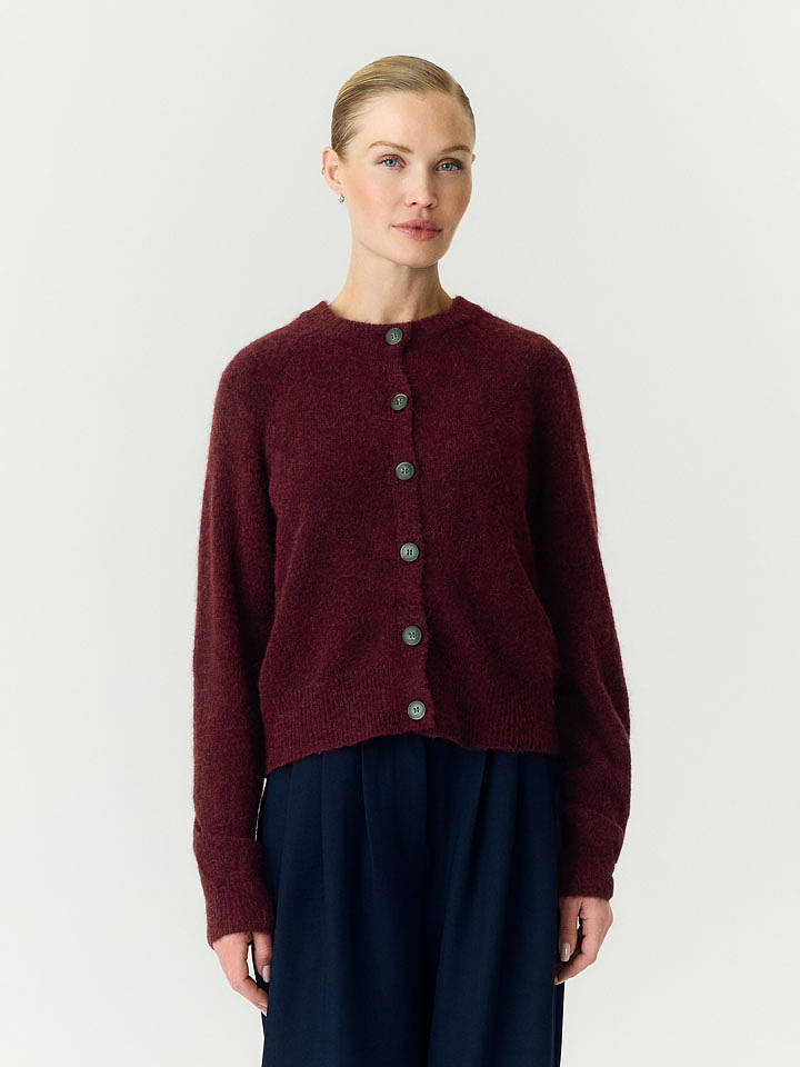 YAS Cardigan in Bordeaux - XS