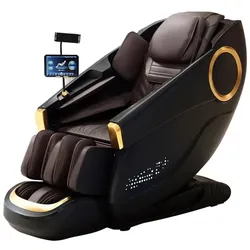 Massagesessel,Massagestuhl Zero Gravity für Ganzkörper, mit Heizung, SL Track,Thai Stretch Massagestuhl, Bluetooth 3D Surround Musik,Schwarz【GH-L001】