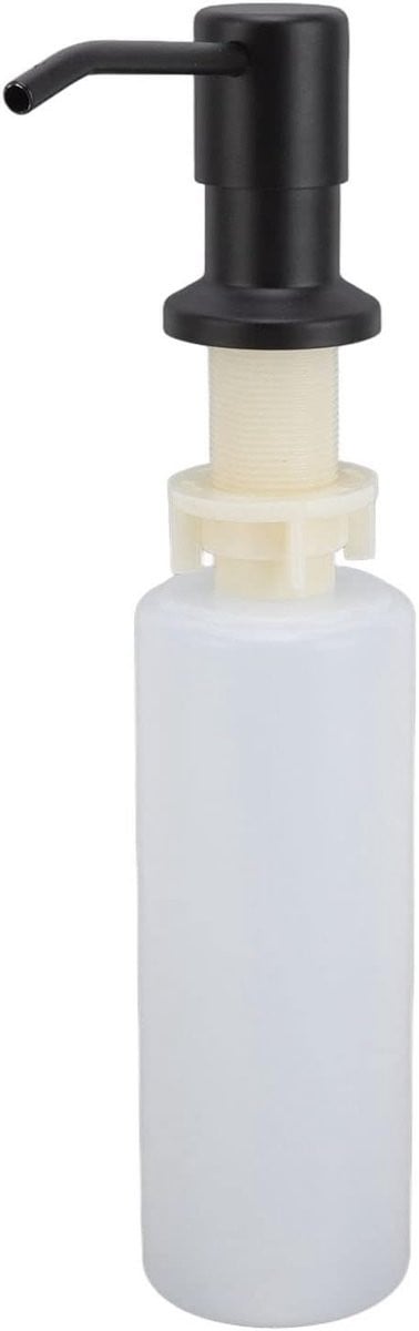 Ingebouwde Zeepdispenser voor de Keuken met 300ml Vulcapaciteit voor Afwaszeep en Handlotion, Zwart