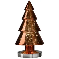 LED-Dekoleuchte Winterlight Baum sompex rotes Glas, Sockel Edelstahl, 34 cm