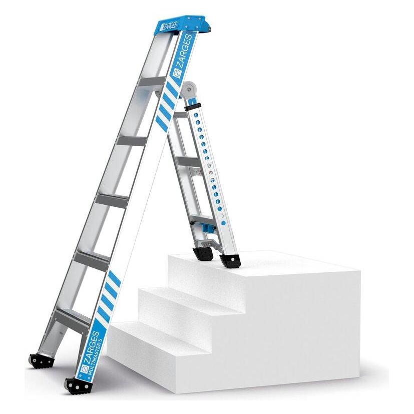 Zarges Vielzweck-Stufen-Leiter MultiMaster 5 / bis AH 3,70m (Teleskopleiter, 288 cm) (40331)