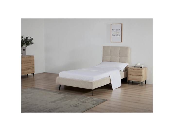 Boxxx Polsterbett, Beige, Metall, Kiefer, vollmassiv, 90x200 cm, Bsci, Schlafzimmer, Betten, Polsterbetten