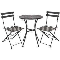 Gastronoble Bolero Steel Outdoor Dining Set Schwarz Tisch und zwei Stühle - 1 Set