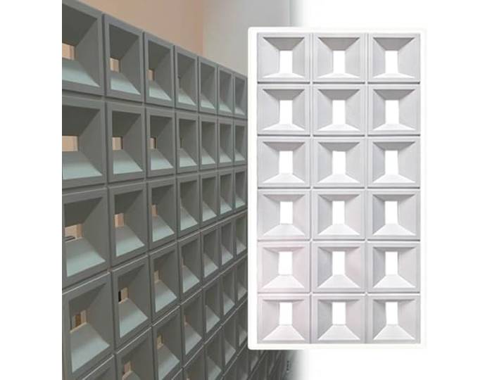PU-Hohlziegel-Trennwandpaneel, Raumteiler aus künstlichem Ziegelstein for Villen, Hotels, Veranden, Einkaufszentren(White,2pcs 23.6x23.6in)