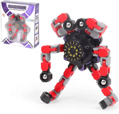Inspire Picks Transforming Chain Fidget Spinner Deformable Stress Relief Sensory Toy red