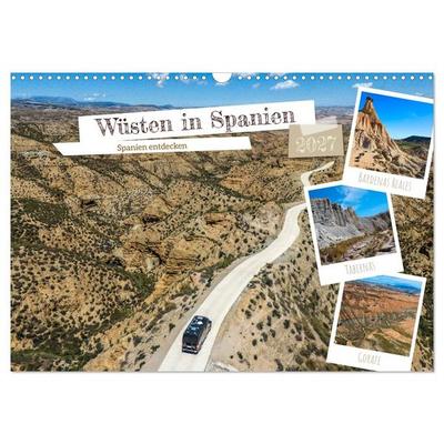 Wüsten in Spanien (Wandkalender 2027 DIN A3 quer), CALVENDO Monatskalender